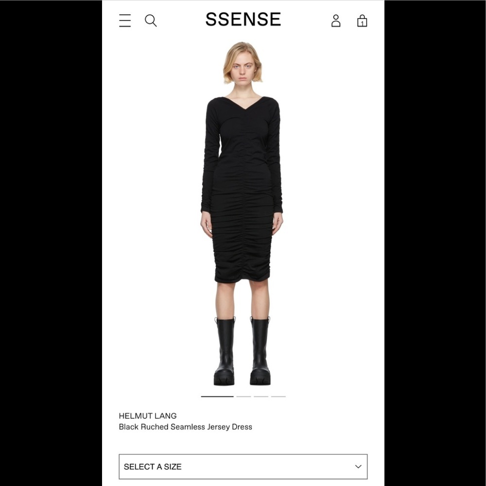 Helmut Lang
Black Ruched Seamless Jersey Dress